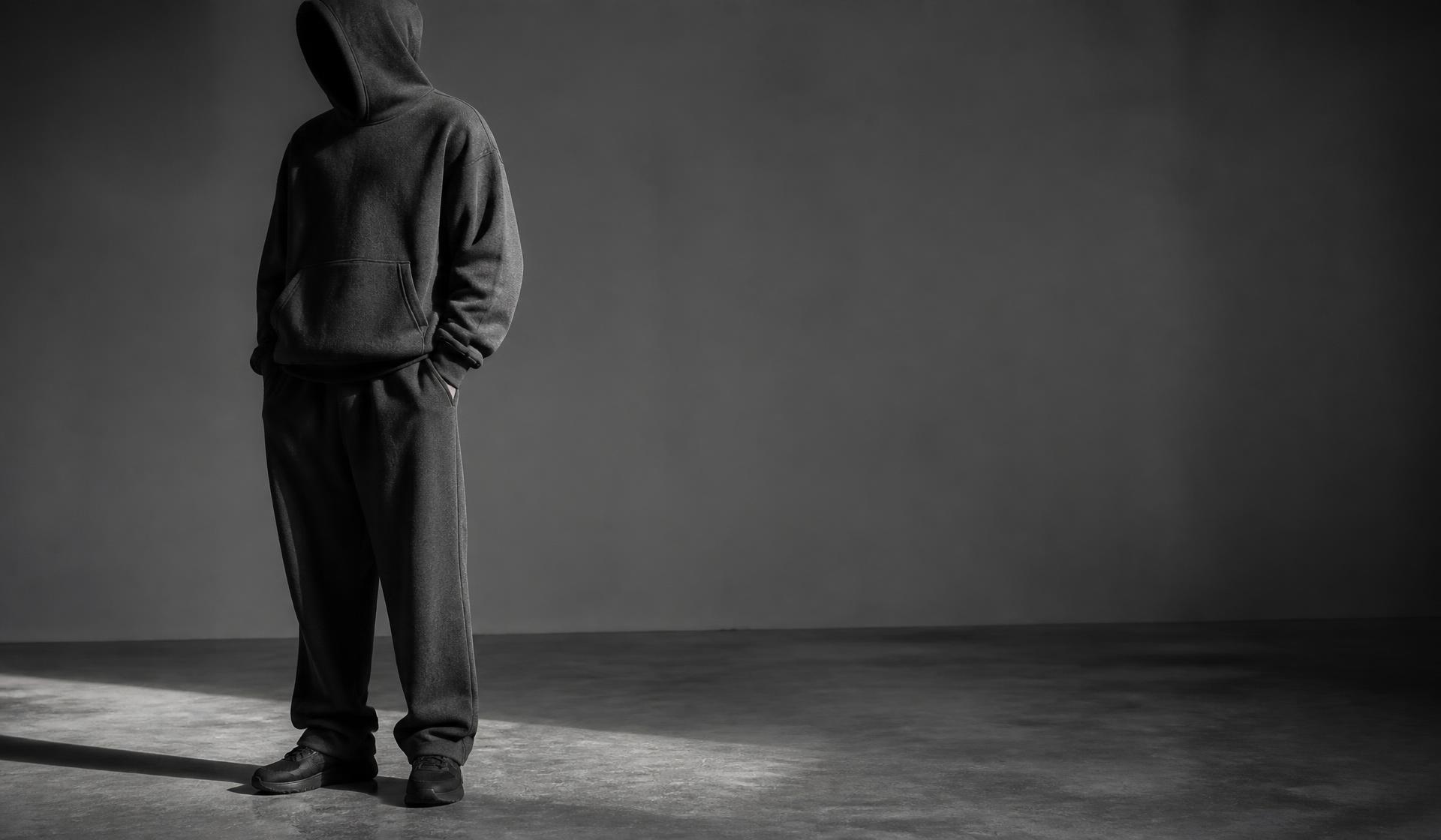 Man wearing a heavyweight Karbon hoodie